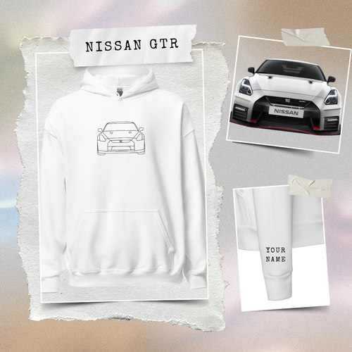 Custom Car Line-Art Hoodie – Personalized Minimal Streetwear by NAISKA