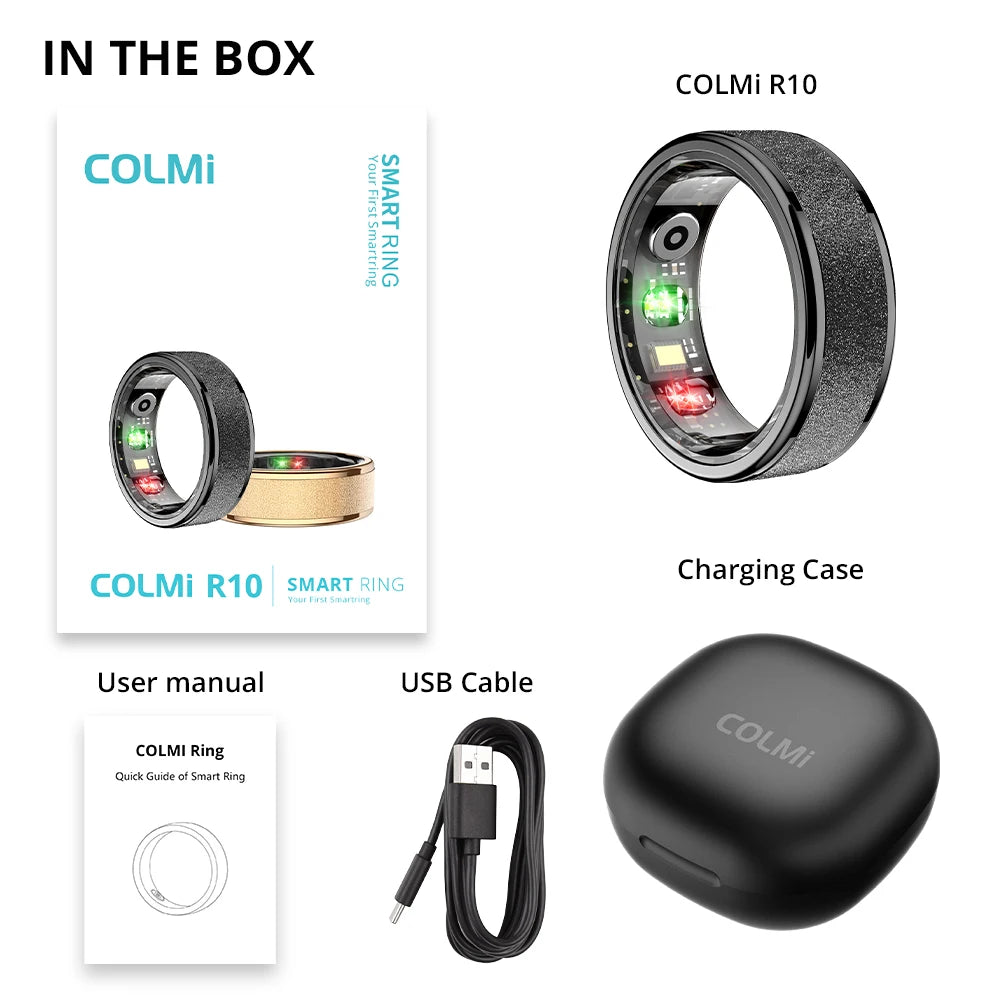 Smart Ring with Charging Case for Men & Women