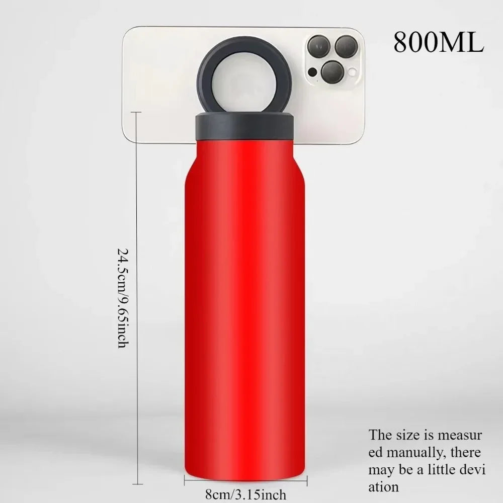 NAISKA HydraGrip™ 800ML Stainless Steel Bottle with Magnetic Phone Tripod