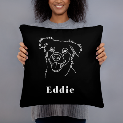 Custom Pet Line-Art Pillow
